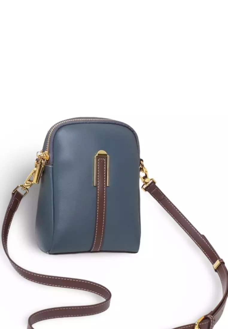 ZITIQUE Stylish contrast leather cross-body bag